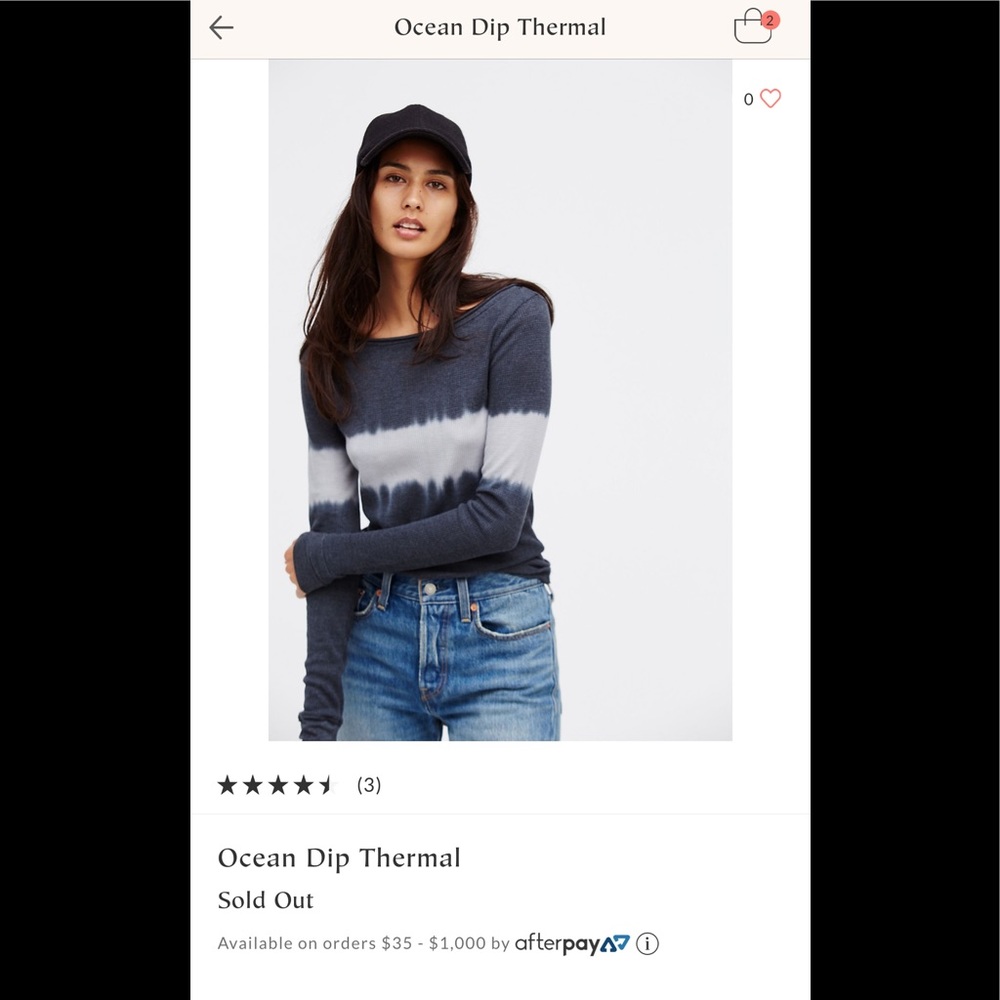 Free People “Ocean Dip” long sleeve Thermal
